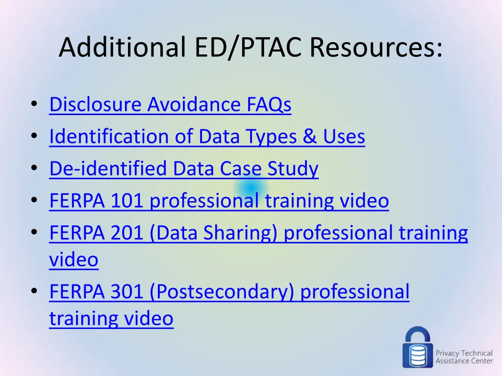 additional ed ptac resources