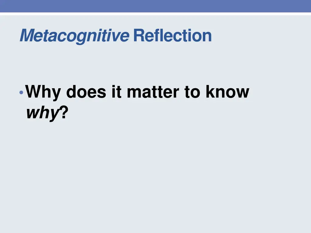 metacognitive reflection