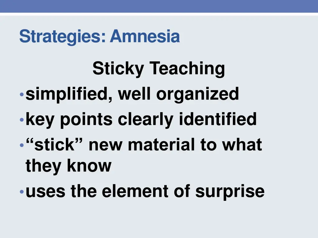 strategies amnesia