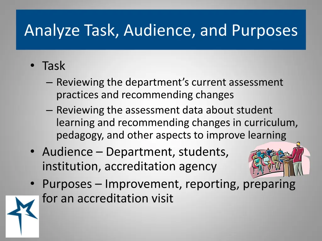 analyze task audience and purposes