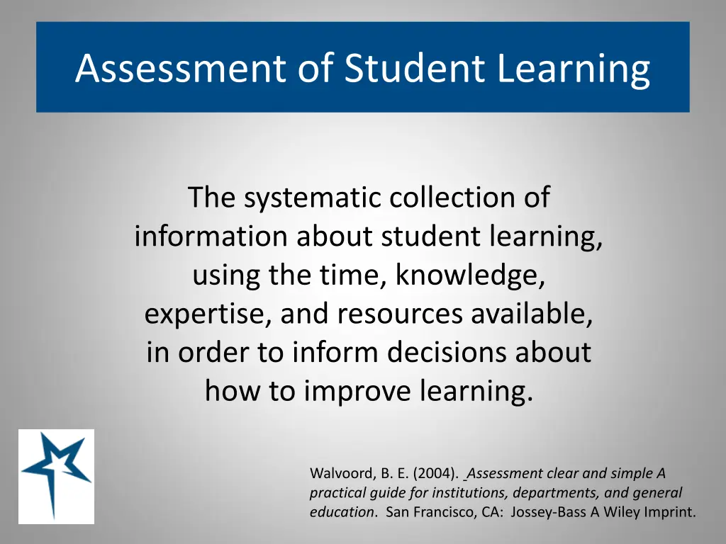 assessment of student learning