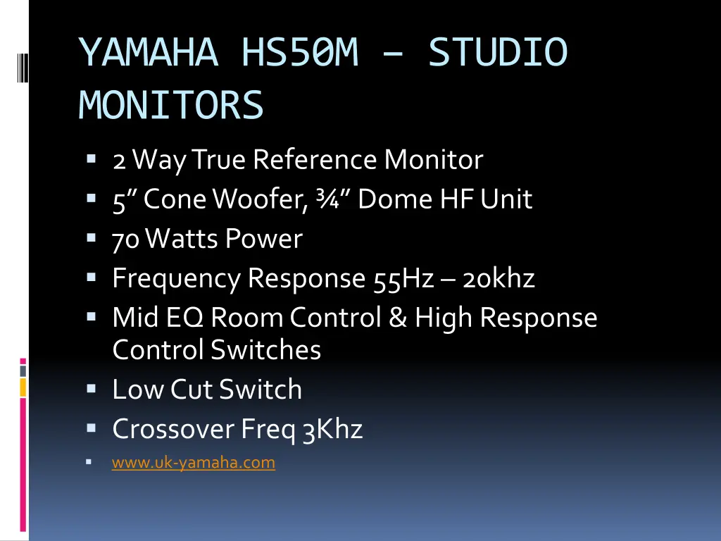 yamaha hs50m studio monitors 2 way true reference