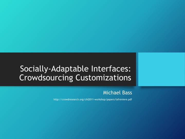 socially adaptable interfaces crowdsourcing