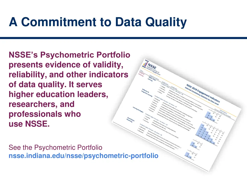 a commitment to data quality