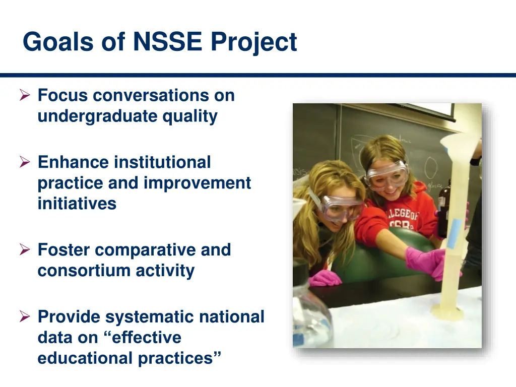 goals of nsse project