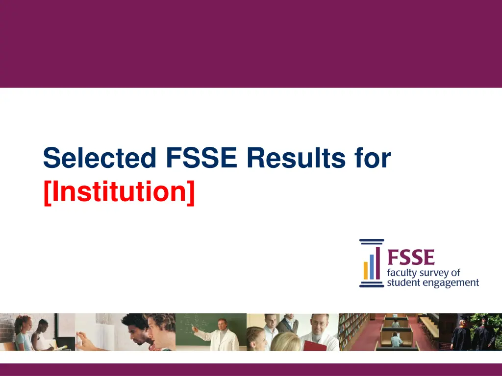 selected fsse results for institution