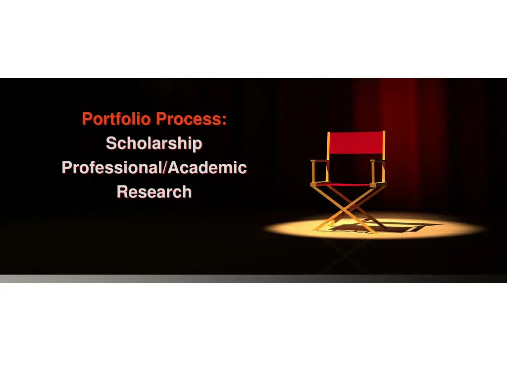 portfolio process scholarship professional