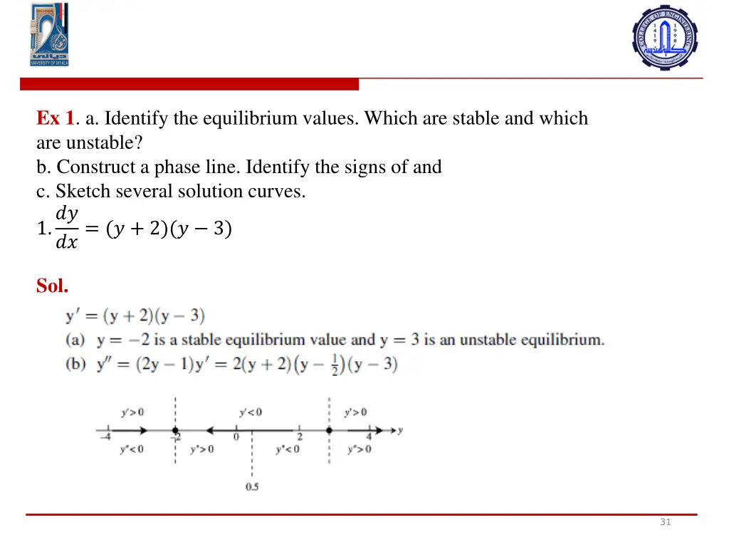 ex 1 a identify the equilibrium values which