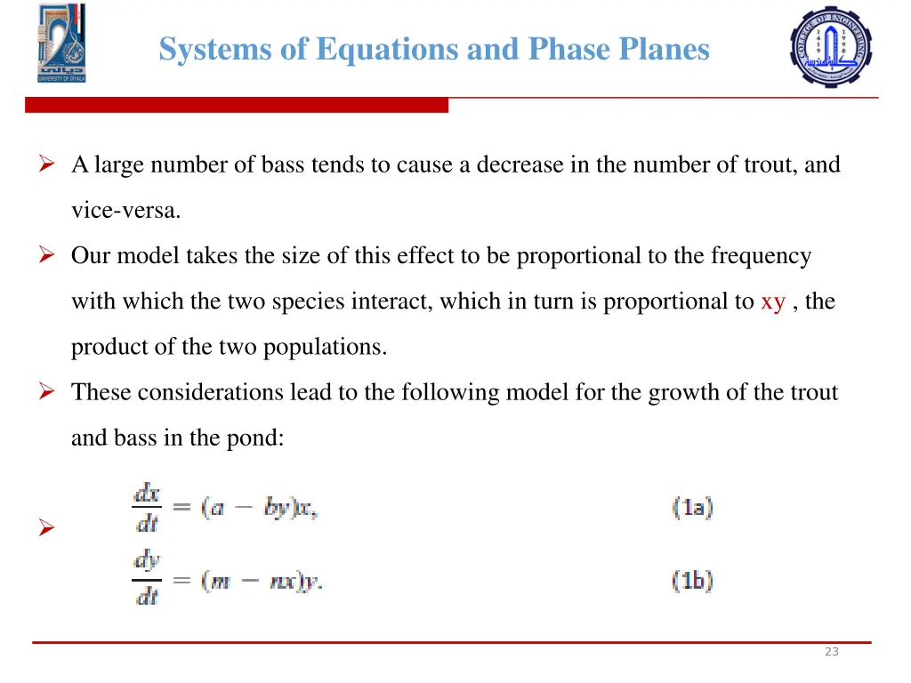 systems of equations and phase planes 1