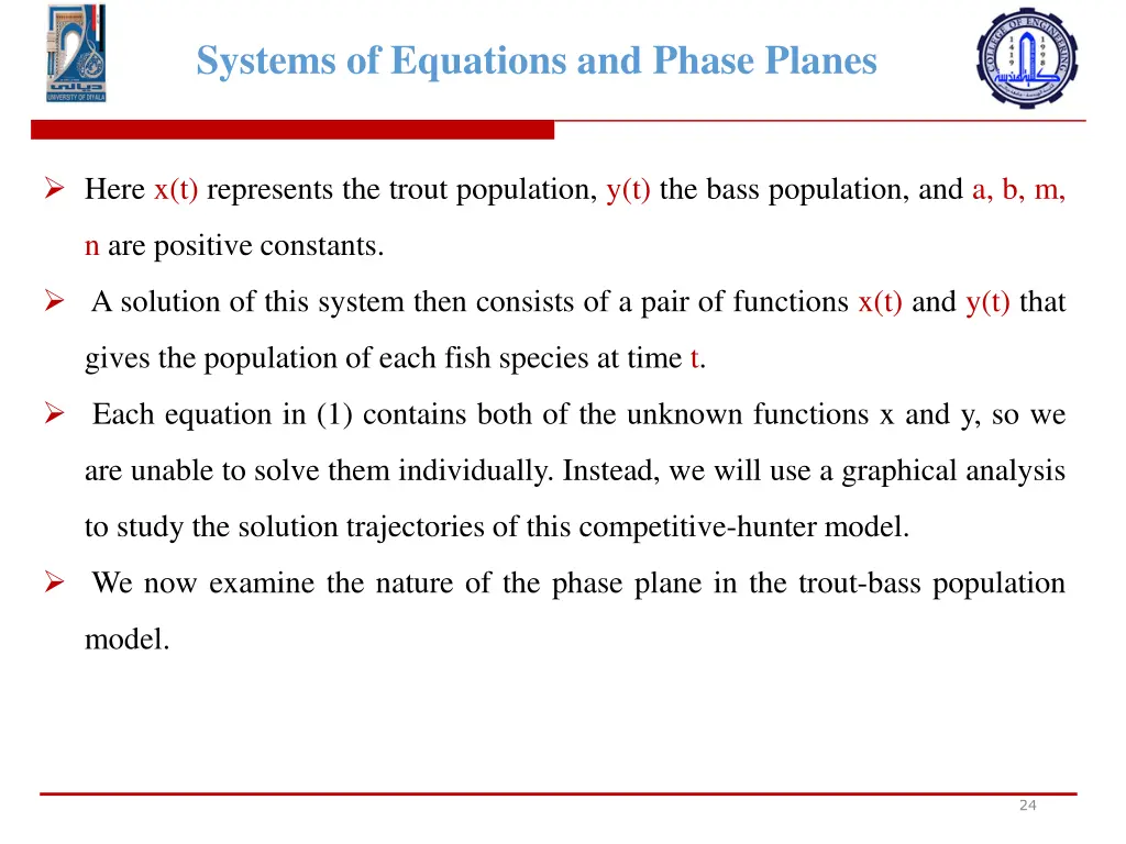 systems of equations and phase planes 2