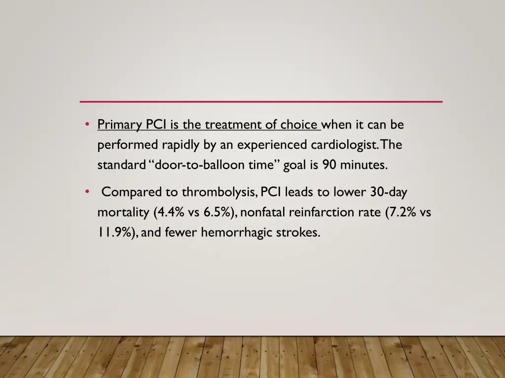 primary pci is the treatment of choice when