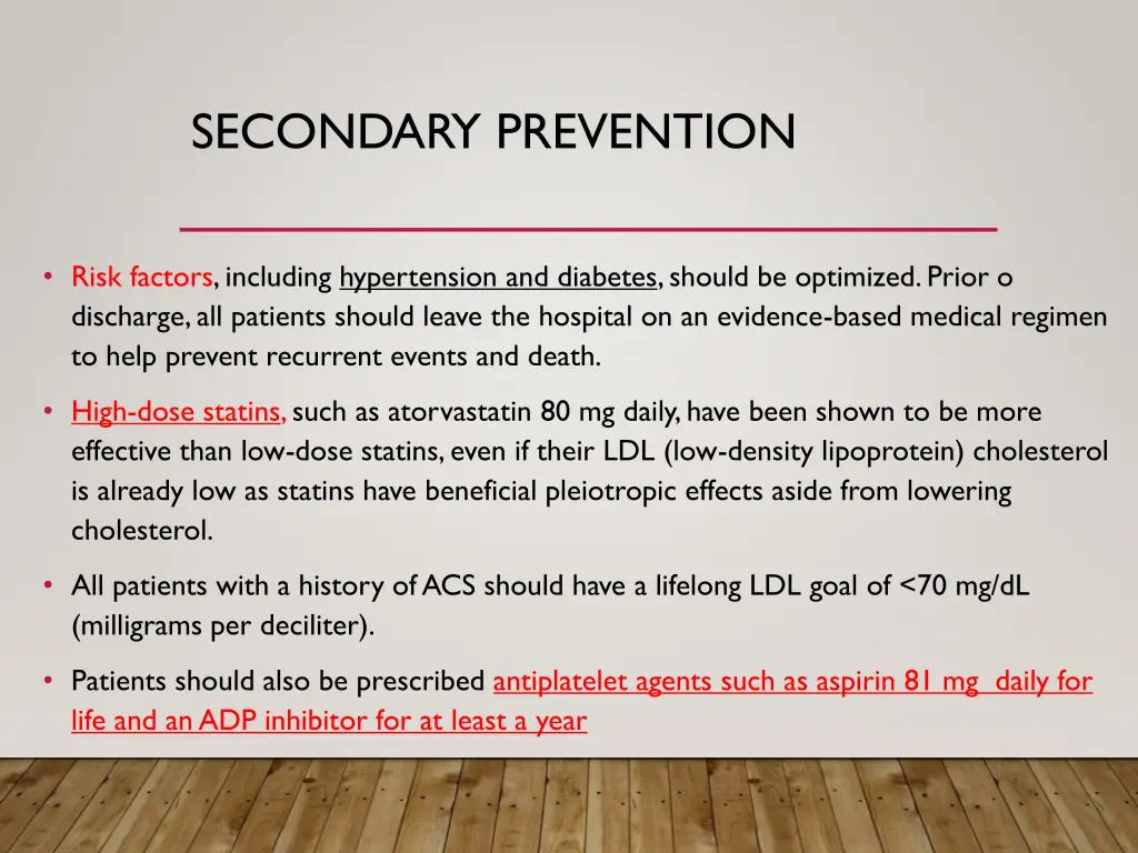 secondary prevention