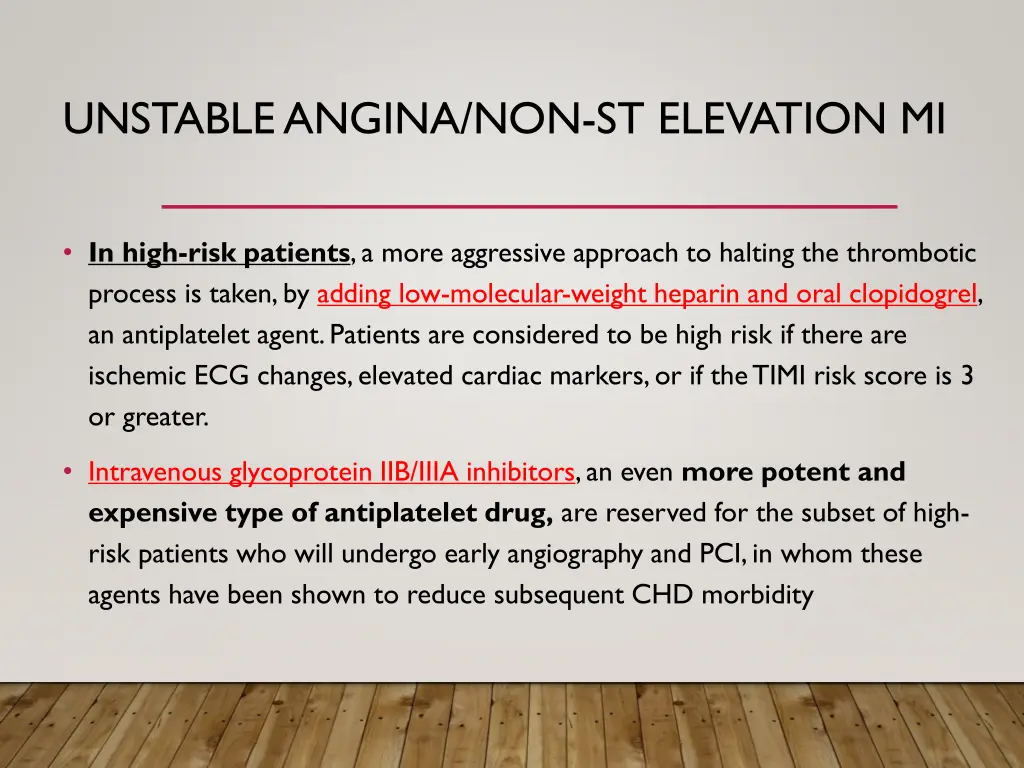 unstable angina non st elevation mi 1