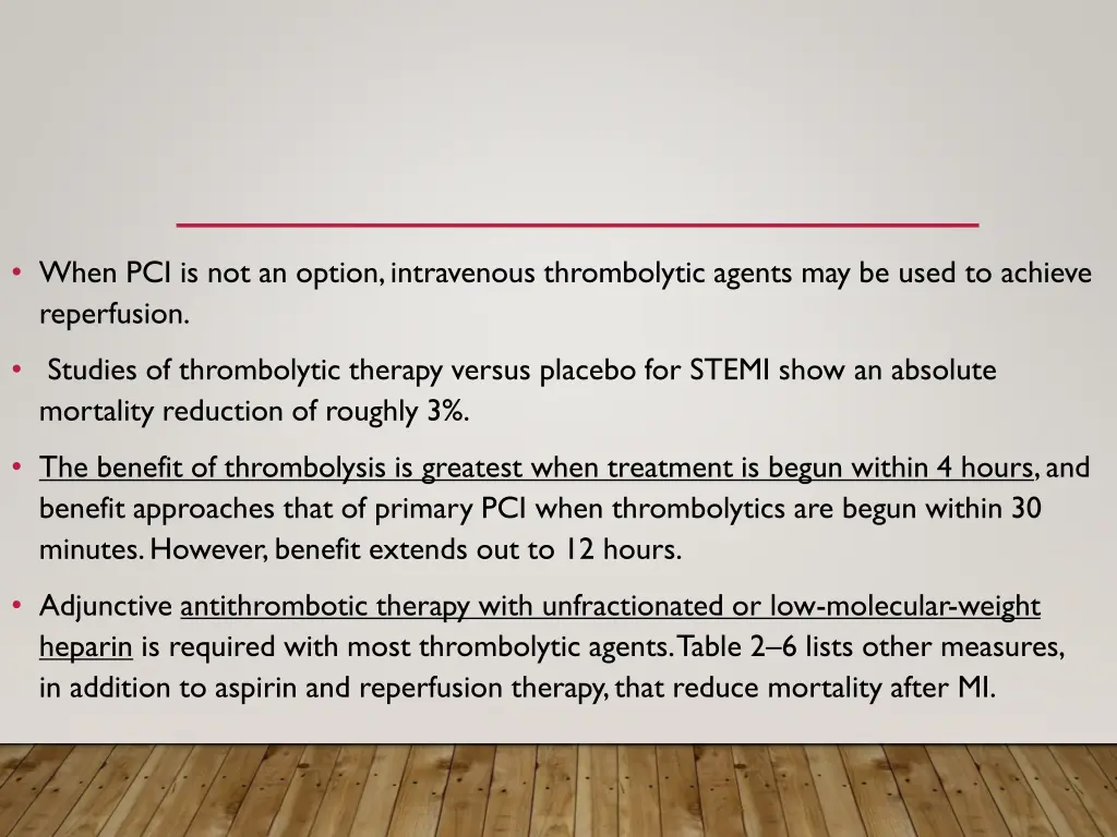 when pci is not an option intravenous