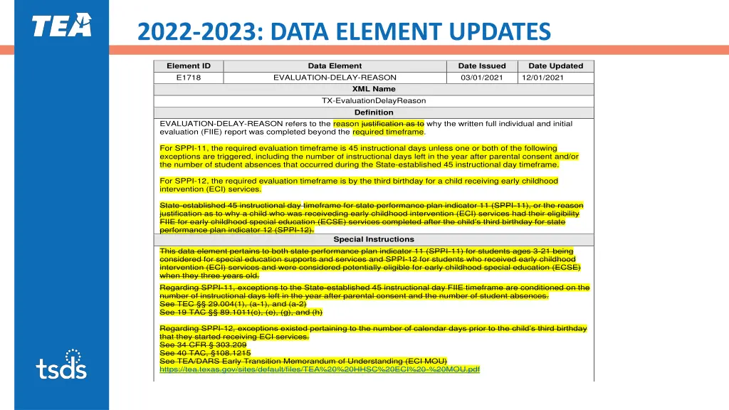 2022 2023 data element updates 1