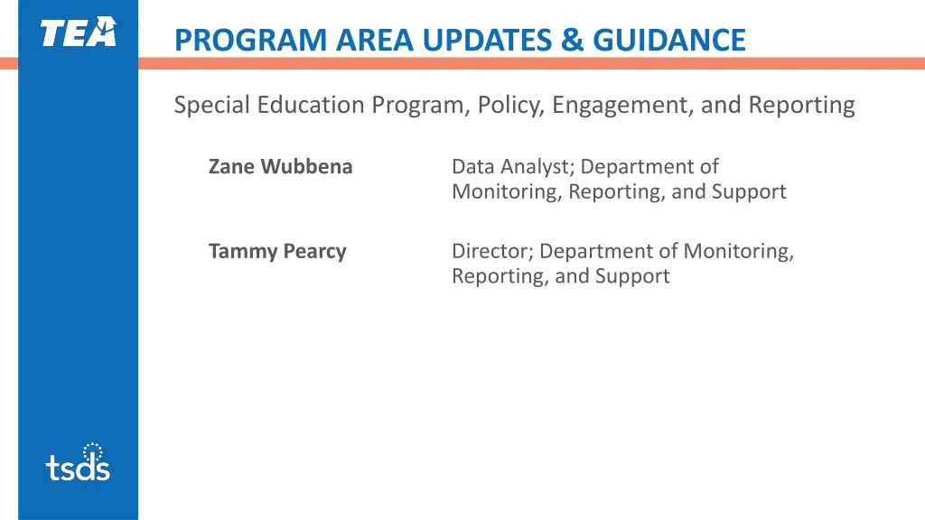 program area updates guidance