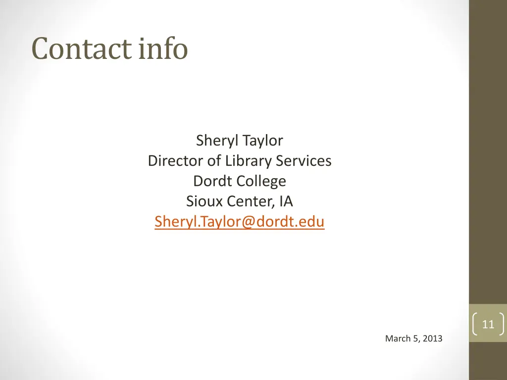 contact info