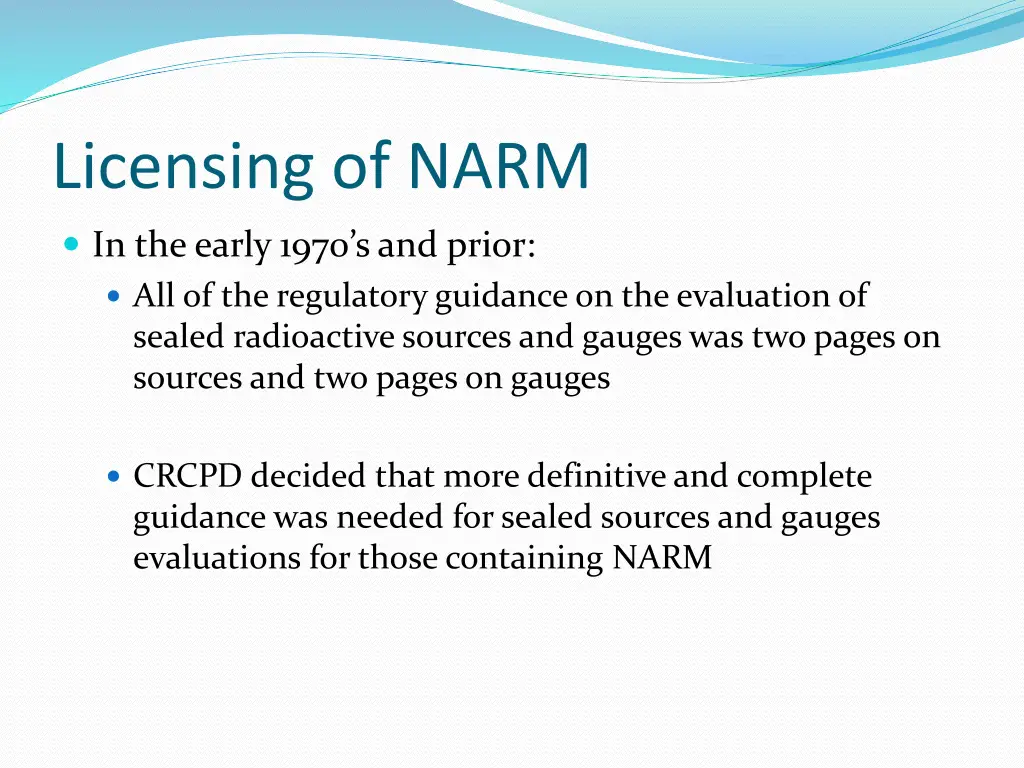 licensing of narm