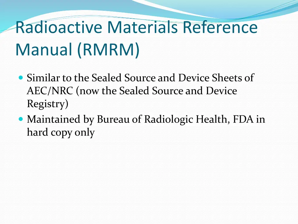 radioactive materials reference manual rmrm