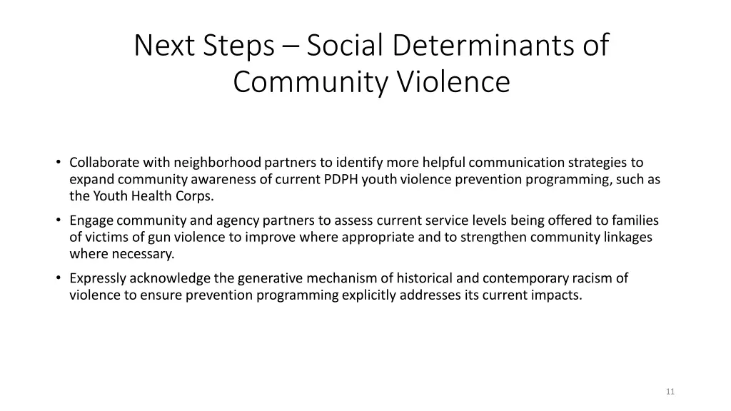 next steps social determinants of community