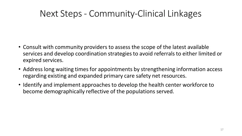 nextsteps community clinicallinkages