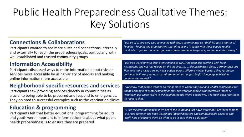 public health preparedness qualitative themes