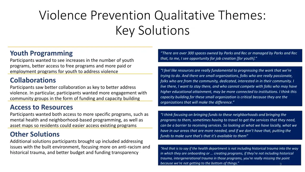 violence prevention qualitative themes