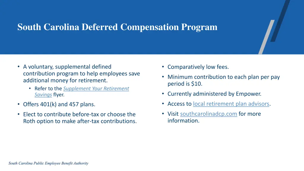 south carolina deferred compensation program