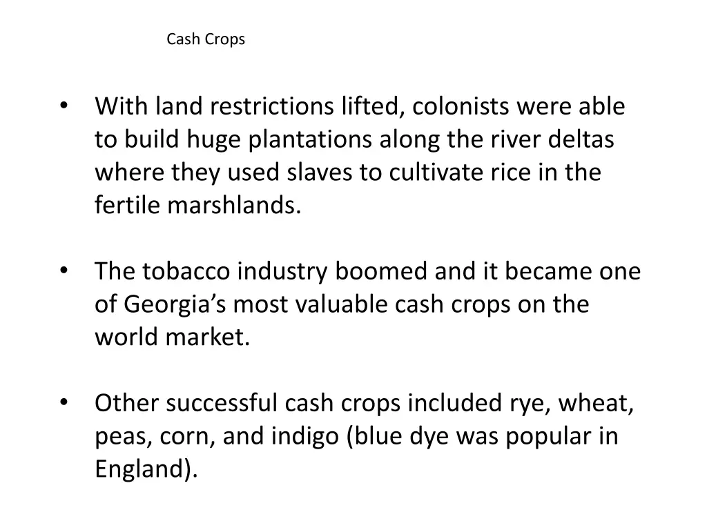 cash crops