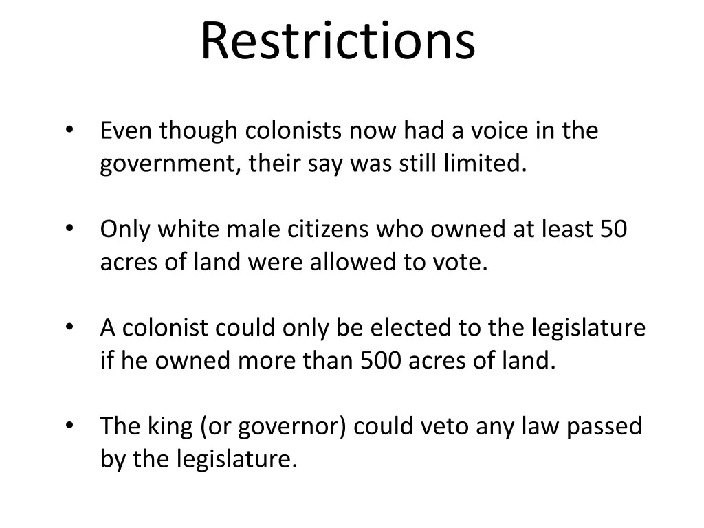 restrictions