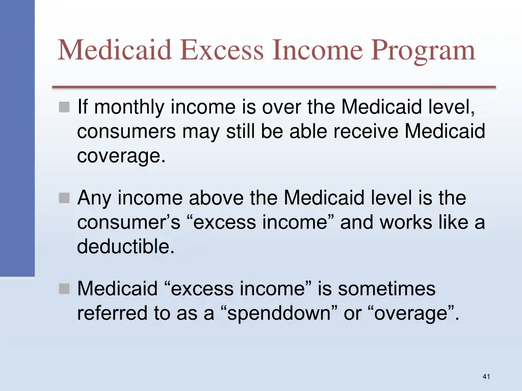 medicaid excess income program 1