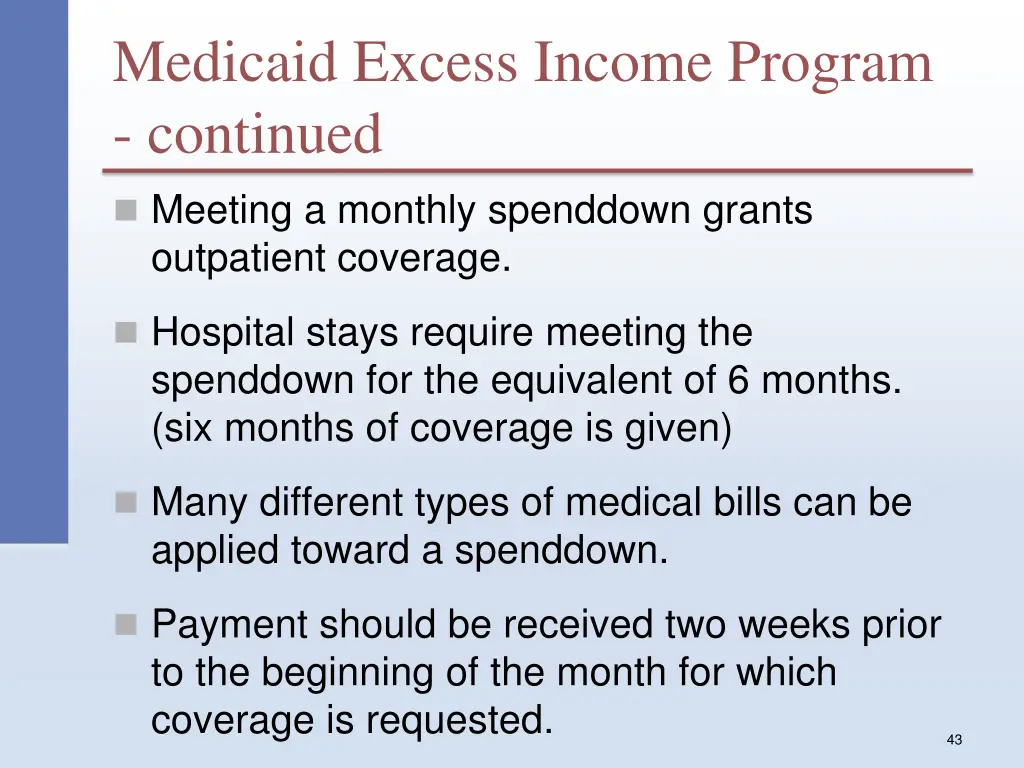 medicaid excess income program continued 1