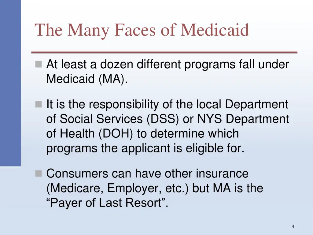 the many faces of medicaid