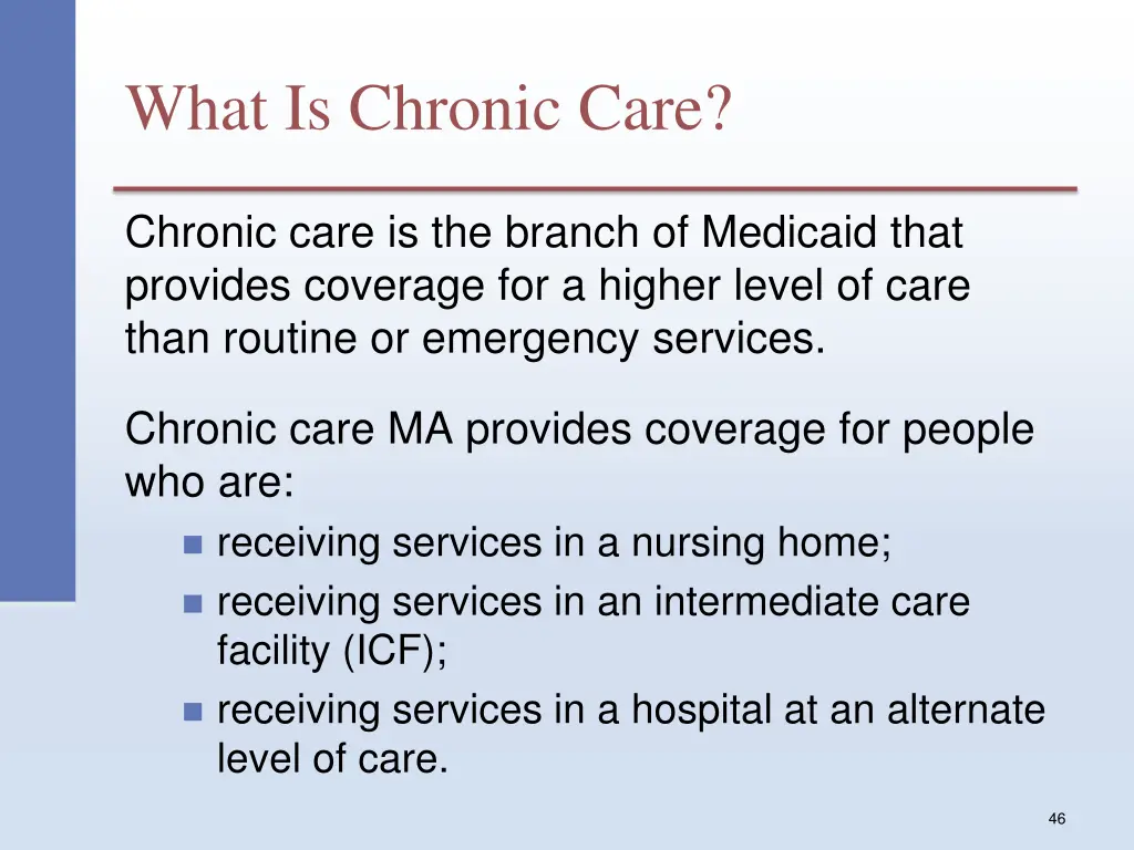 what is chronic care