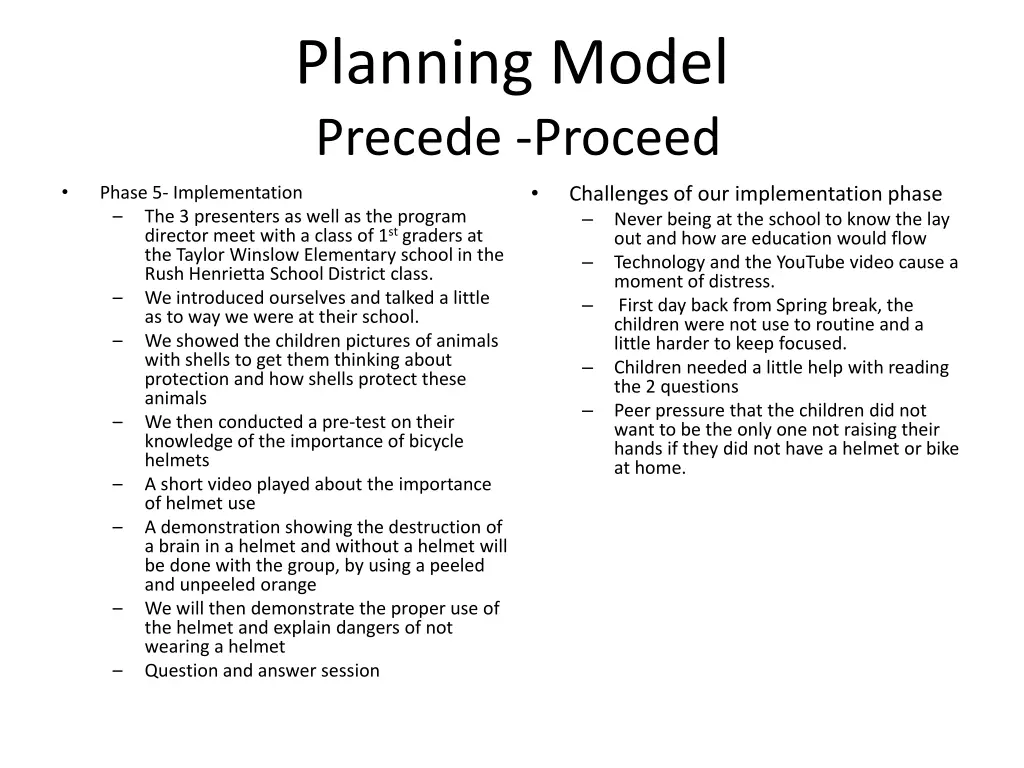 planning model precede proceed 1