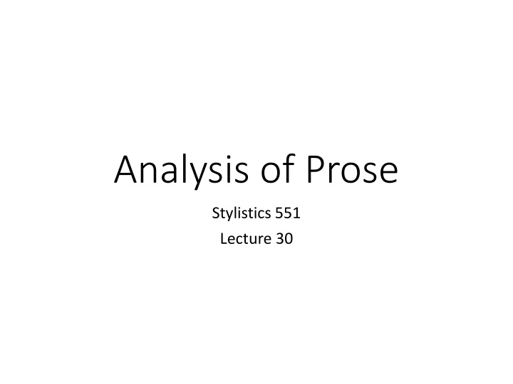 analysis of prose