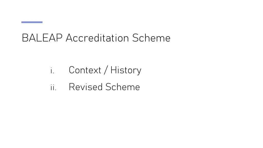 baleap accreditation scheme