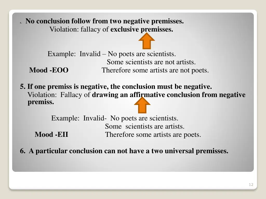 4 no conclusion follow from two negative