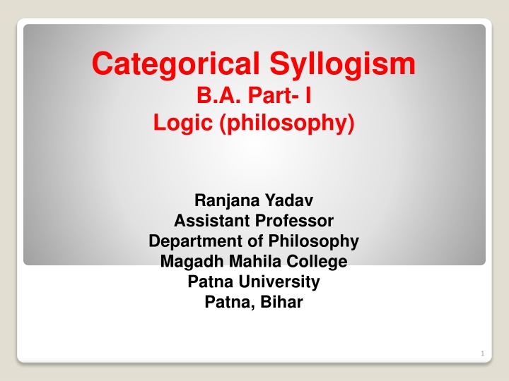 categorical syllogism b a part i logic philosophy