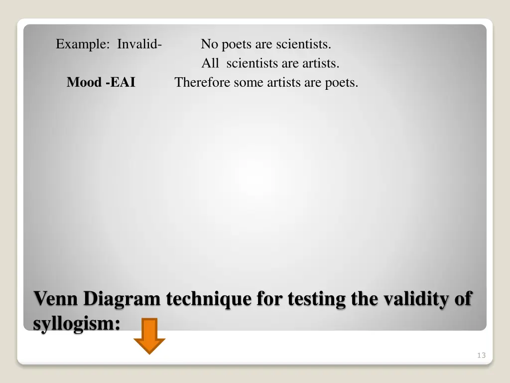 example invalid no poets are scientists