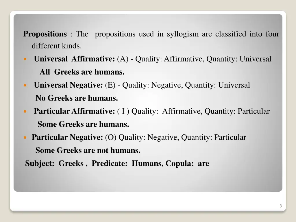 propositions the propositions used in syllogism