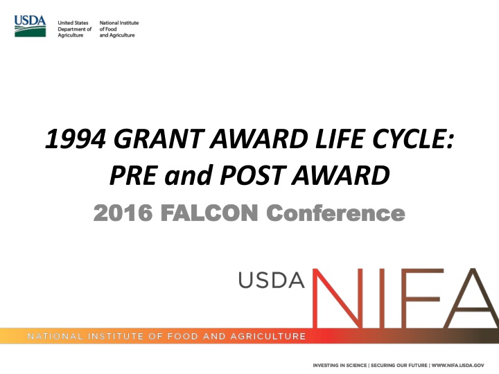 1994 grant award life cycle pre and post award