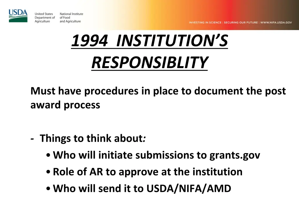 1994 institution s responsiblity