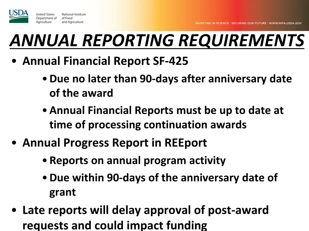 annual reporting requirements annual financial