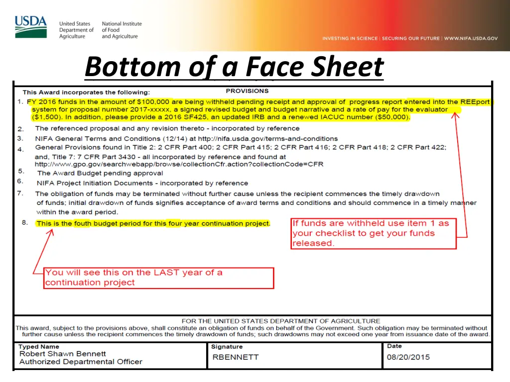 bottom of a face sheet