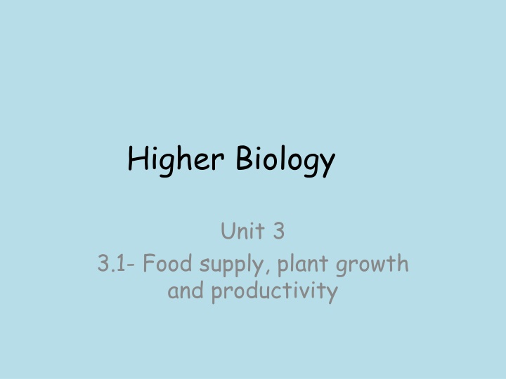 higher biology