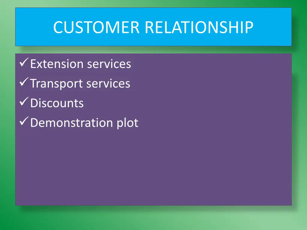 customer relationship