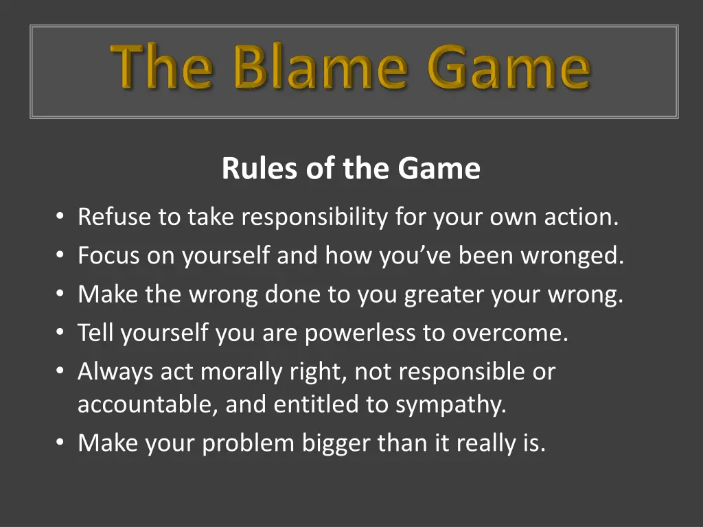 rules of the game