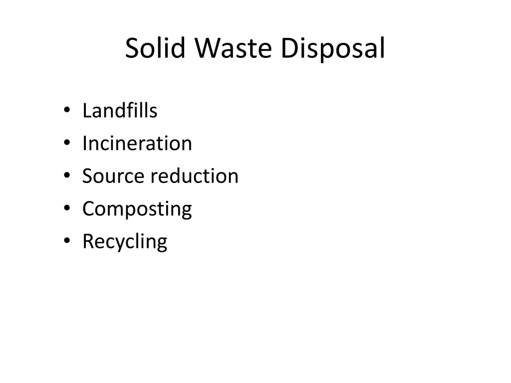 solid waste disposal