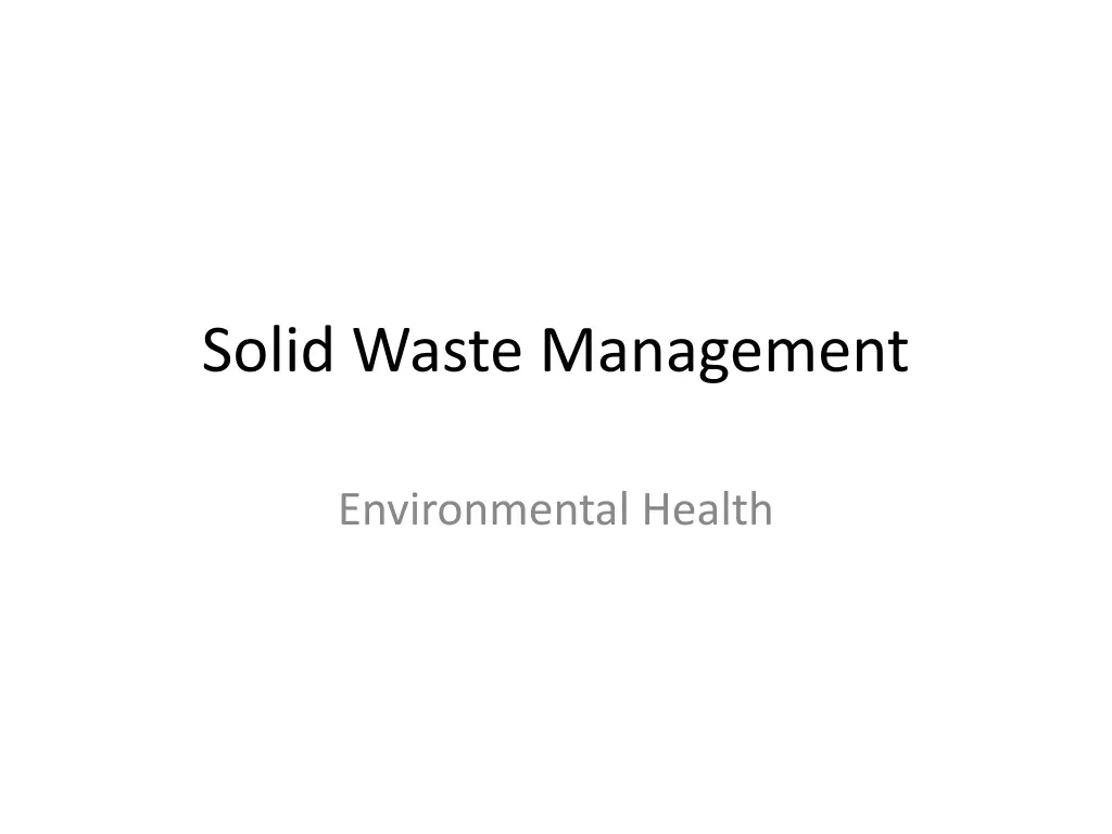 solid waste management